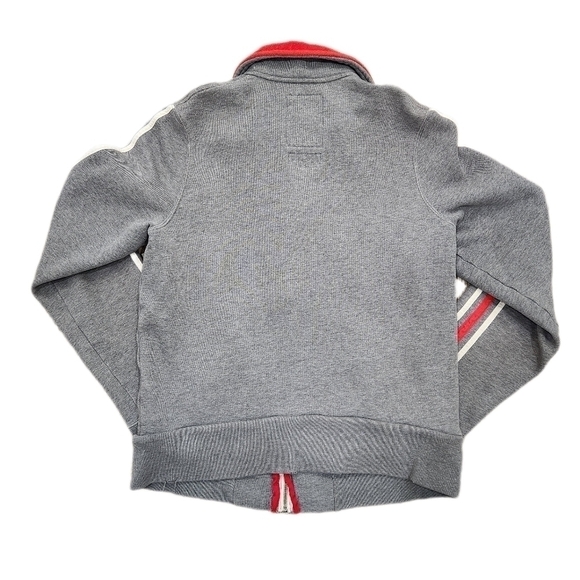 VTG Abercrombie & Fitch Sweat Jacket, Gray/Rd, Mens Small (listing as) - Picture 2 of 8